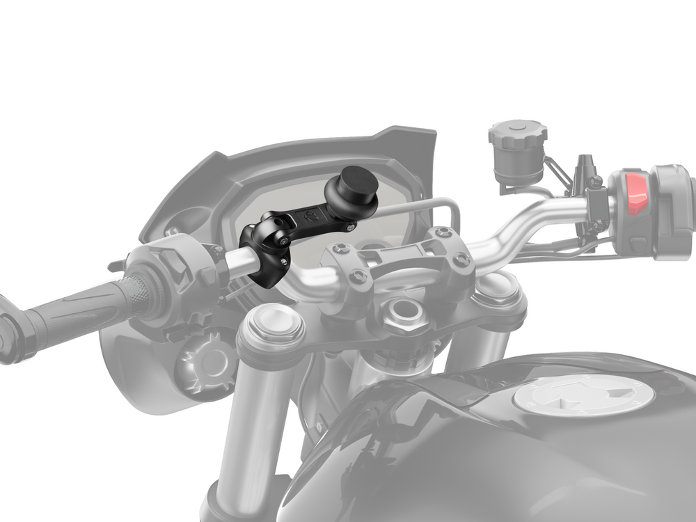 Fixation antivibration sur support moto Pro Boost pour guidon moto. Protège des vibrations de la route de du moteur