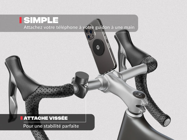 Supporto telefono bici PRO con piastra metallica