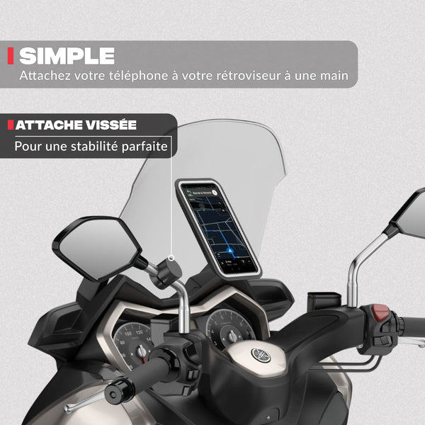 Supporto telefono per specchietto retrovisore di scooter e moto