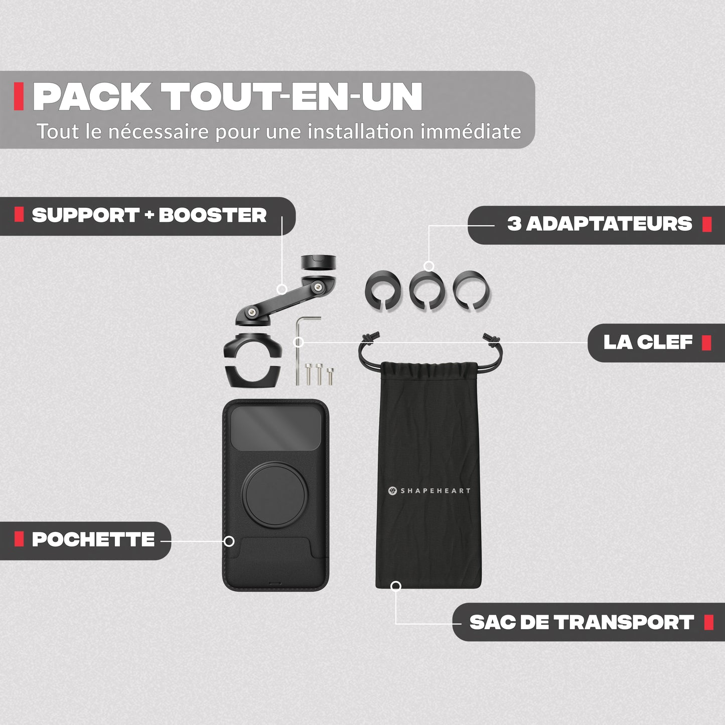 Supporto telefono moto PRO BOOST