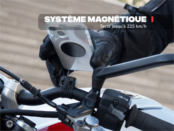 Supporto telefono moto con piastra metallica