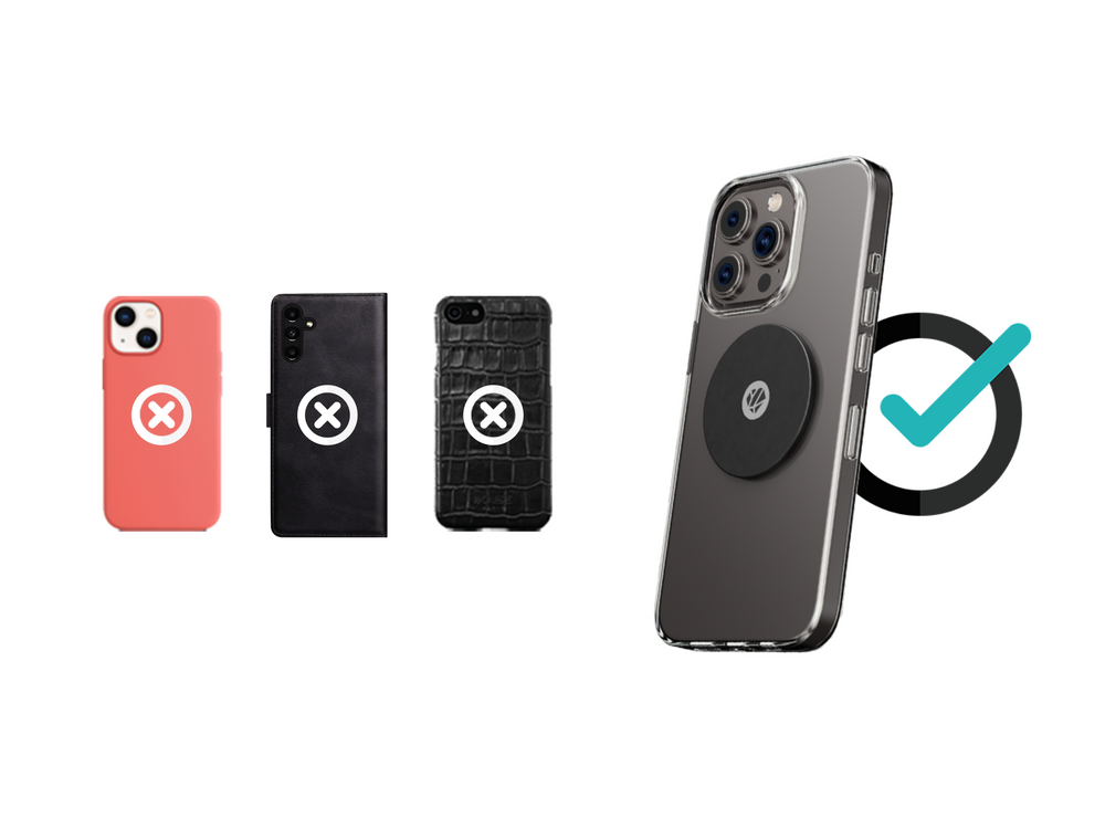 Compatibilité de la plaque métal Shapeheart avec coques non texturées et non adhésives pour une fixation parfaite