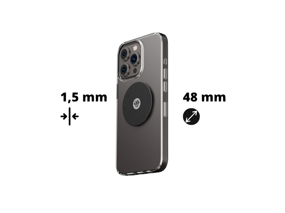 Dimensions de la plaque métal Shapeheart : 1,5 mm d'épaisseur et 48 mm de diamètre