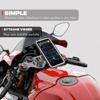 Supporto telefono per mezzo manubrio di moto