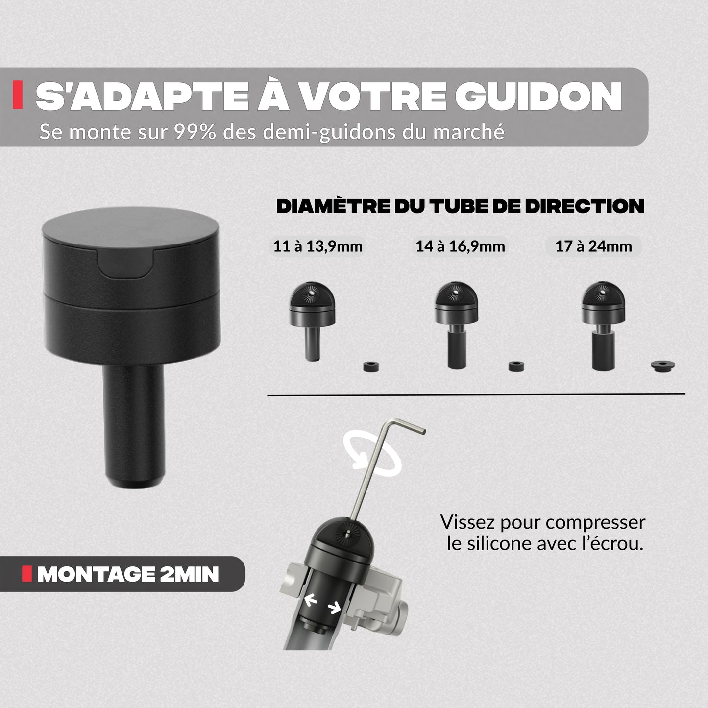 Supporto telefono per mezzo manubrio di moto